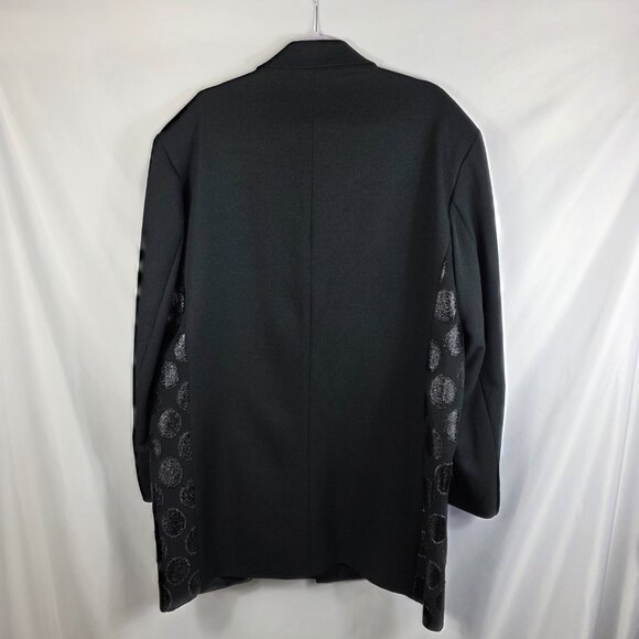 Men's Pronti Collection by Phita Black Jacquard Embellished Blazer Size XL - Picture 15 of 16